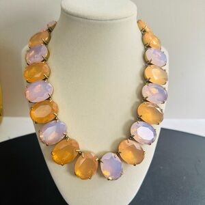 J.Crew Oversized Gem Crystal
Necklace Peach Pink Multi Light Gold
Ox Plate Brass